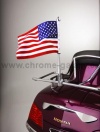 Vlajka USA s chromovaným držákem